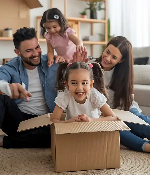 happy family selling/buying house